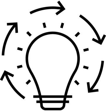 Fikir üretimi vektör simgesi 