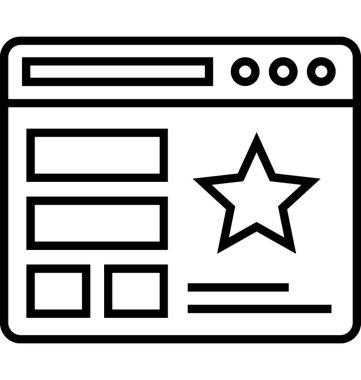 Favori web sitesi vektör simge 