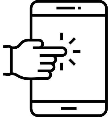 Dokunmatik ekran teknolojisi vektör simgesi 