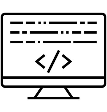 Programlama satırı vektör simgesi