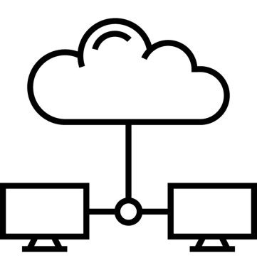 bulut hesaplama vektörü simgesi 