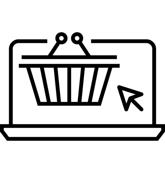 Icona Vettoriale Dello Shopping Online — Vettoriale Stock