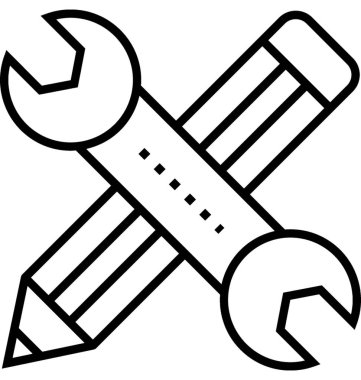 Araçlar çizgi vektör simgesi