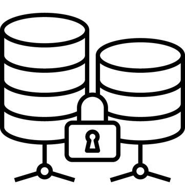 Veri şifreleme vektör simgesi