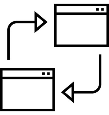 Ping geri vektör simgesi