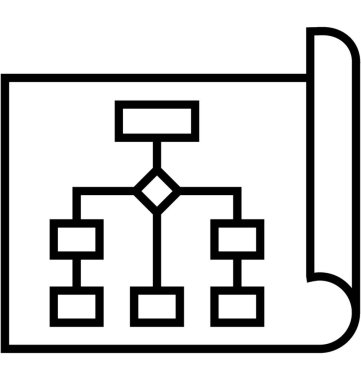 Proje akış şeması vektör simgesi