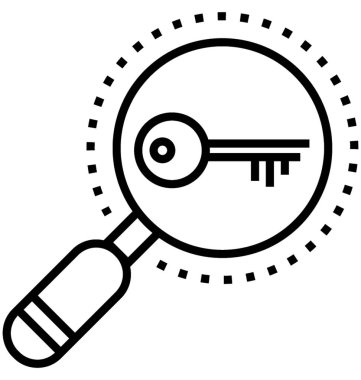 Anahtar kelime arama vektör simgesi