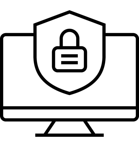 Ikona Wektora Bezpieczeństwa Komputera — Wektor stockowy