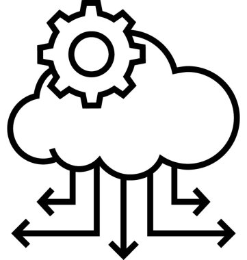 Bulut yönetimi vektör simgesi