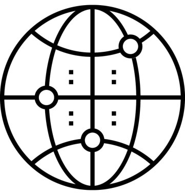 Küresel iletişim vektör simgesi