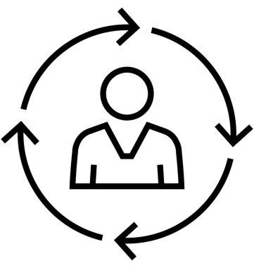 Profesyonelleşmesi satırı vektör simgesi