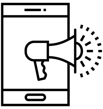 Mobil reklam vektör simgesi