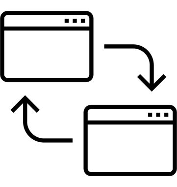 Çapraz tarama test vektör simgesi