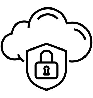 bulut güvenlik vektör simgesi