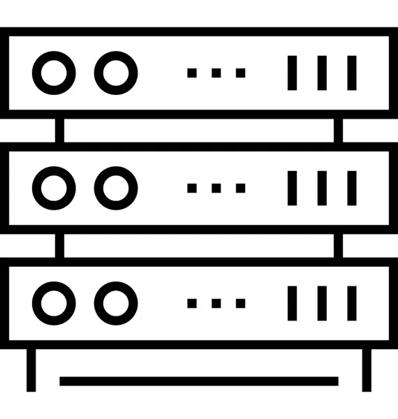 Suporte Rack Server Vector Icon — Vetor de Stock