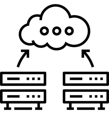 Hosting ve veritabanı vektör simgesi