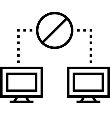 Ağ saldırı engelleyici vektör simgesi
