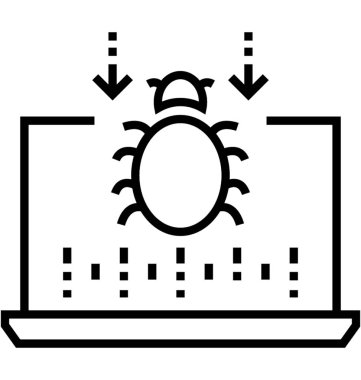 Virüs saldırısı vektör simgesi