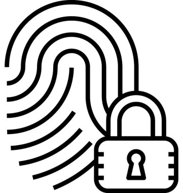 Parmak izi kilidini vektör simgesi