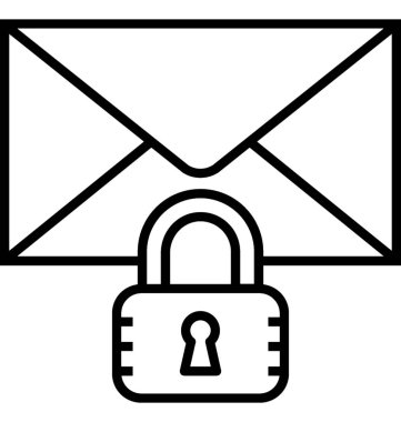 E-posta güvenlik vektör simgesi
