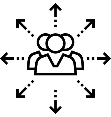 Satırı vektör simgesi dış kaynak