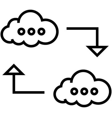 Bulut eşitleme vektör simgesi