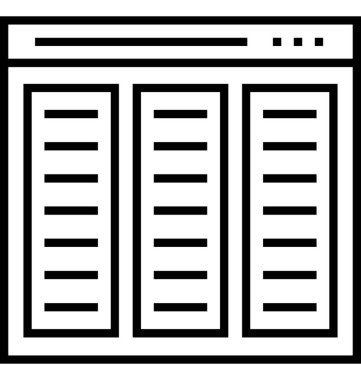 Üç sütun düzeni vektör simgesi