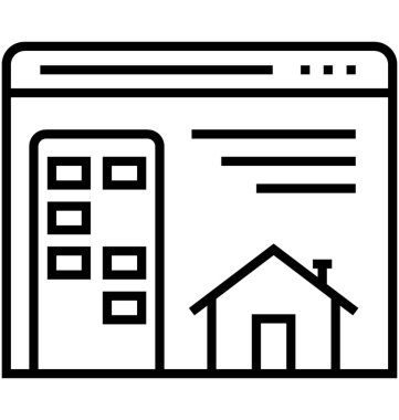 Gerçek emlak web sitesi vektör simge