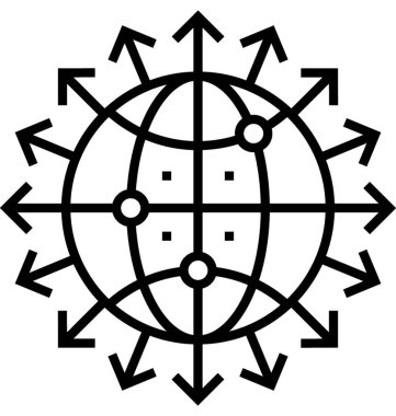 Küresel çözüm vektör simgesi