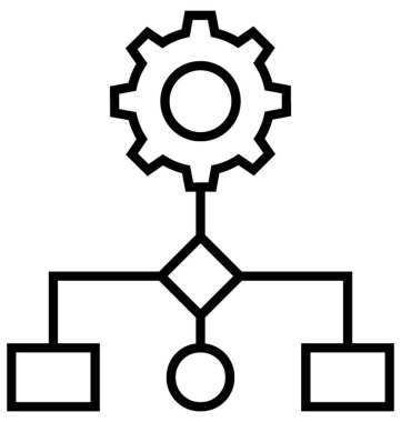 İş akışı işlem vektör simgesi