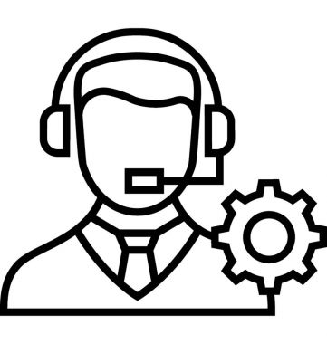 Destek hattı vektör simgesi