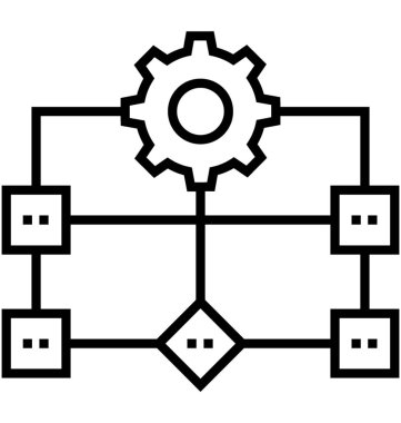 İş akışı işlem vektör simgesi