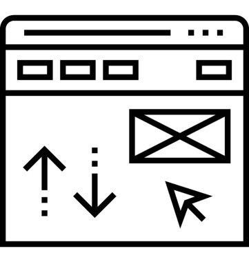 İniş sayfası vektörü simgesi