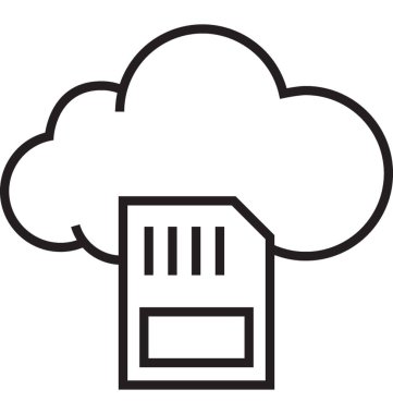 bulut depolama vektörü simgesi