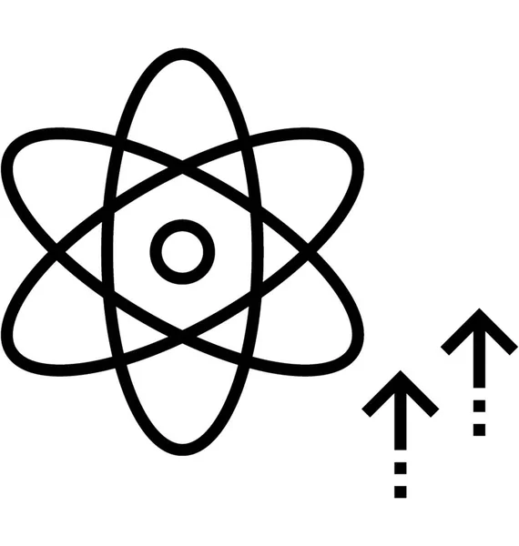 Atoom Lijn Vector Pictogram — Stockvector