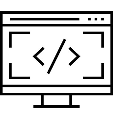 Programlama satırı vektör simgesi