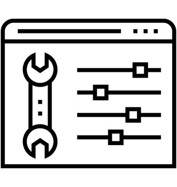 Ayarları satırı vektör simgesi