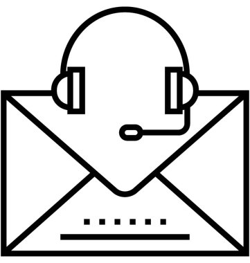 E-posta destek vektör simgesi