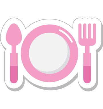 Yemek düz vektör simgesi
