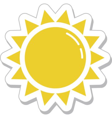 güneş düz vektör simgesi