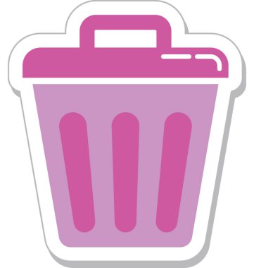 Çöp Kovası düz vektör simgesi 