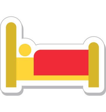 yatağın düz vektör simgesi