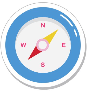 pusula düz vektör simgesi