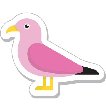 kuş düz vektör simgesi