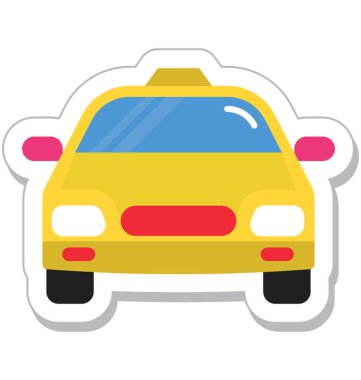 Taksi Düz Vektör Simgesi