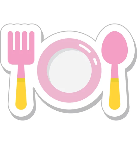 Dining Flat Vector Icon — Stock Vector