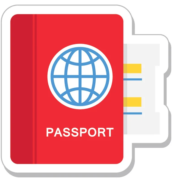 Ícone Vetor Plano Passaporte — Vetor de Stock