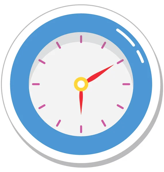 Reloj Icono Vector Plano — Vector de stock