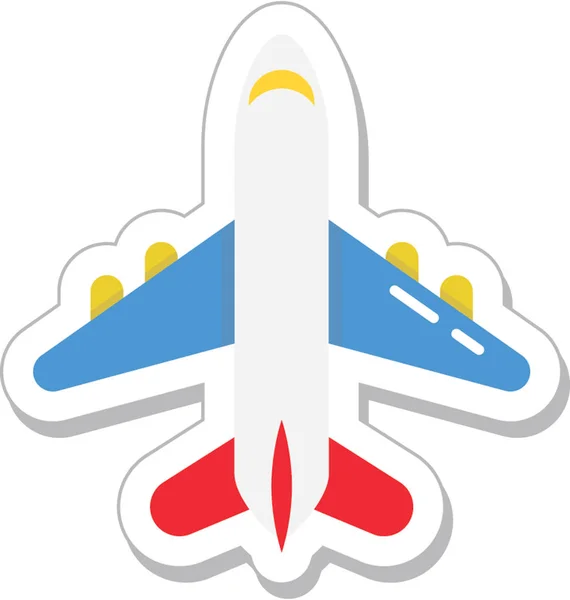 Avião Flat Vector Icon — Vetor de Stock