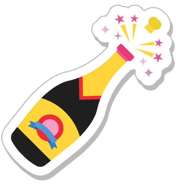 Bouteille Champagne Icône Vectorielle — Image vectorielle